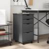 Rolling Cabinet with Drawers MOSS Grey Solid Wood Pine Colour grey Quantity in Package 1 Number of 