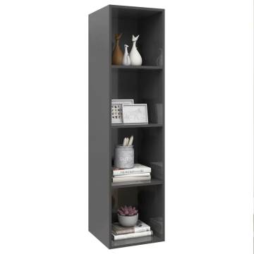 Elegant High Gloss Grey Wall-Mounted TV Cabinet - 37x37x142.5 cm