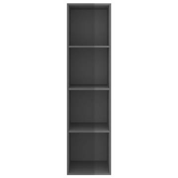 Elegant High Gloss Grey Wall-Mounted TV Cabinet - 37x37x142.5 cm