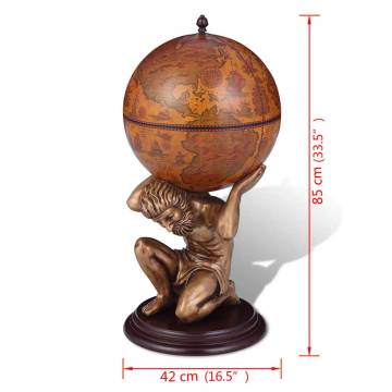 Globe Bar Wine Stand - Atlas Design 42x42x85 cm