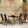 5 Piece Garden Dining Set Black Size 140 cm table length Number of 4 