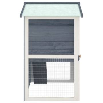 Outdoor Rabbit Hutch with 3 Doors - Grey Wood