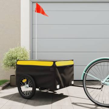 Bike Trailer Black and Yellow - 45 kg Iron | Hipo Market