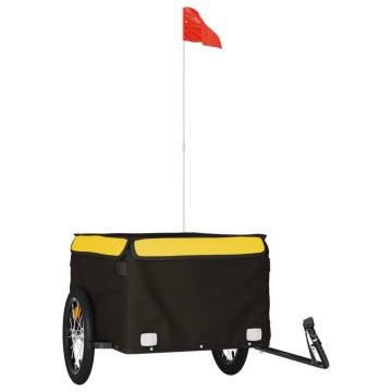 Bike Trailer Black and Yellow - 45 kg Iron | Hipo Market