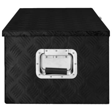 Durable Black Aluminium Storage Box - 90x47x33.5 cm