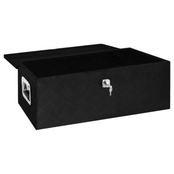 Durable Black Aluminium Storage Box - 90x47x33.5 cm