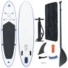 Stand Up Paddle Board Set SUP Surfboard Inflatable Blue and White Colour blue Size 390 x 81 x 10 cm 