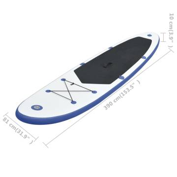 Stand Up Paddle Board Set - Inflatable SUP Surfboard - Blue/White