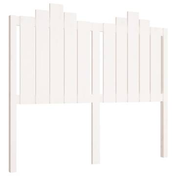 Stylish White Bed Headboard - Solid Pine 126x4x110 cm