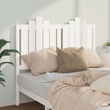 Stylish White Bed Headboard - Solid Pine 126x4x110 cm