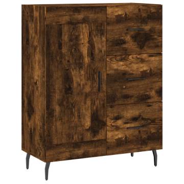 Stylish Highboard in Smoked Oak - 69.5x34x180 cm