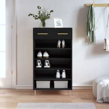 Shoe Cabinet Black 60x35x105 cm | Stylish Storage Solution