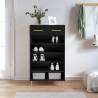 Shoe Cabinet Black 60x35x105 cm Engineered Wood Colour black Quantity in Package 1 