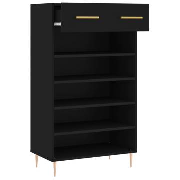 Shoe Cabinet Black 60x35x105 cm | Stylish Storage Solution