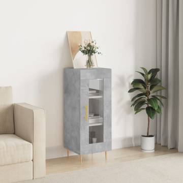 Stylish Concrete Grey Sideboard - 34.5x34x90 cm