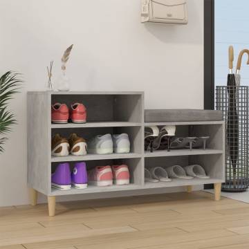 Shoe Cabinet Concrete Grey 102x36x60 cm | Stylish Storage Solution