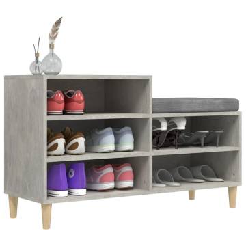 Shoe Cabinet Concrete Grey 102x36x60 cm | Stylish Storage Solution