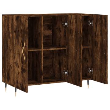 Smoked Oak Sideboard 90x34x80 cm - Modern Engineered Wood