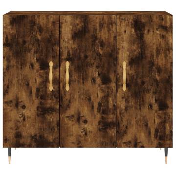 Smoked Oak Sideboard 90x34x80 cm - Modern Engineered Wood