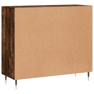 Smoked Oak Sideboard 90x34x80 cm - Modern Engineered Wood