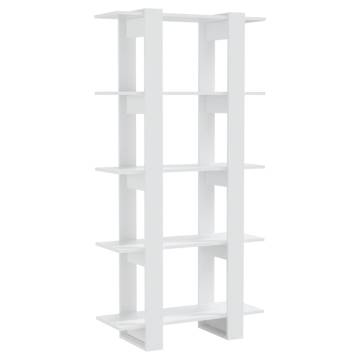 High Gloss White Book Cabinet/Room Divider - 80x30x160 cm