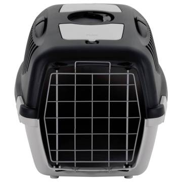 Pet Carrier Grey & Black - Durable Transport Box (61x40x38 cm)