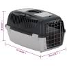 Pet Carrier Grey & Black - Durable Transport Box (61x40x38 cm)