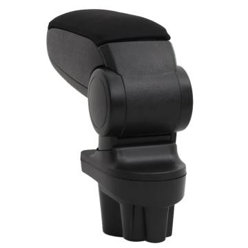 Car Armrest Black 13x36x(30-46) cm - Durable ABS Storage