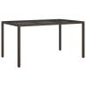 Stylish Brown Garden Table 150x90 cm - Poly Rattan & Glass