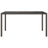 Stylish Brown Garden Table 150x90 cm - Poly Rattan & Glass