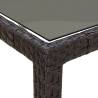 Stylish Brown Garden Table 150x90 cm - Poly Rattan & Glass