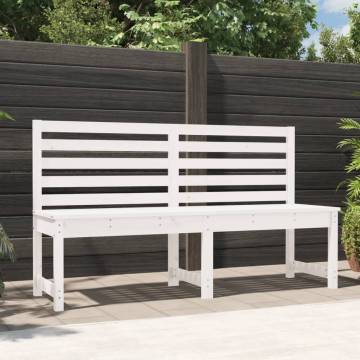 Garden Bench White 157.5 cm Solid Pine - Outdoor Furniture