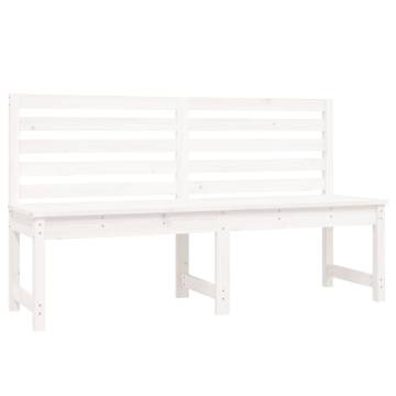 Garden Bench White 157.5 cm Solid Pine - Outdoor Furniture