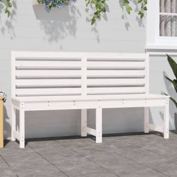 Garden Bench White 157.5 cm Solid Pine - Outdoor Furniture