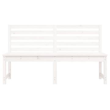 Garden Bench White 157.5 cm Solid Pine - Outdoor Furniture