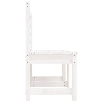 Garden Bench White 157.5 cm Solid Pine - Outdoor Furniture