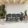 9 Piece Garden Dining Set Black Poly Rattan and Steel Size 200 cm table length Number of 8 