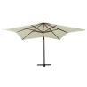 Hanging Parasol with Wooden Pole 300 cm - Sand White | HipoMarket