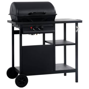 Gas BBQ Grill with 3-Layer Side Table - Outdoor Cooking Made Easy