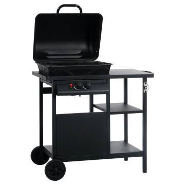 Gas BBQ Grill with 3-Layer Side Table - Outdoor Cooking Made Easy