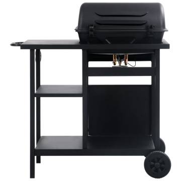 Gas BBQ Grill with 3-Layer Side Table - Outdoor Cooking Made Easy