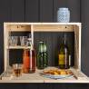 Esschert Design Wall Bar with Fold Down Shelf - Natural Finish