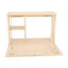 Esschert Design Wall Bar with Fold Down Shelf - Natural Finish