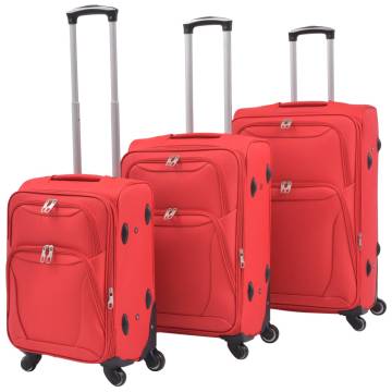 3 Piece Soft Case Trolley Set Red - Durable & Stylish Travel