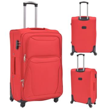 3 Piece Soft Case Trolley Set Red - Durable & Stylish Travel