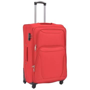 3 Piece Soft Case Trolley Set Red - Durable & Stylish Travel