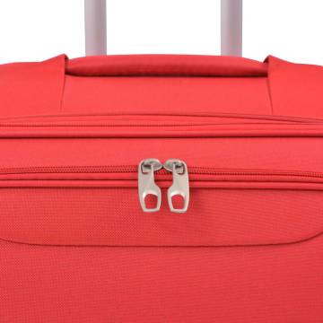 3 Piece Soft Case Trolley Set Red - Durable & Stylish Travel