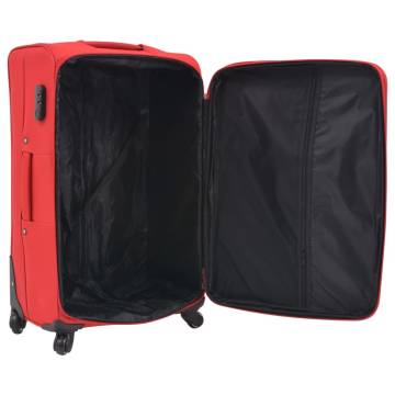 3 Piece Soft Case Trolley Set Red - Durable & Stylish Travel