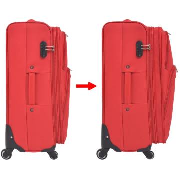 3 Piece Soft Case Trolley Set Red - Durable & Stylish Travel