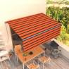 Manual Retractable Awning with Blind 4x3m Orange&Brown Colour multicolour Size 4 x 3 m Quantity in Package 1 